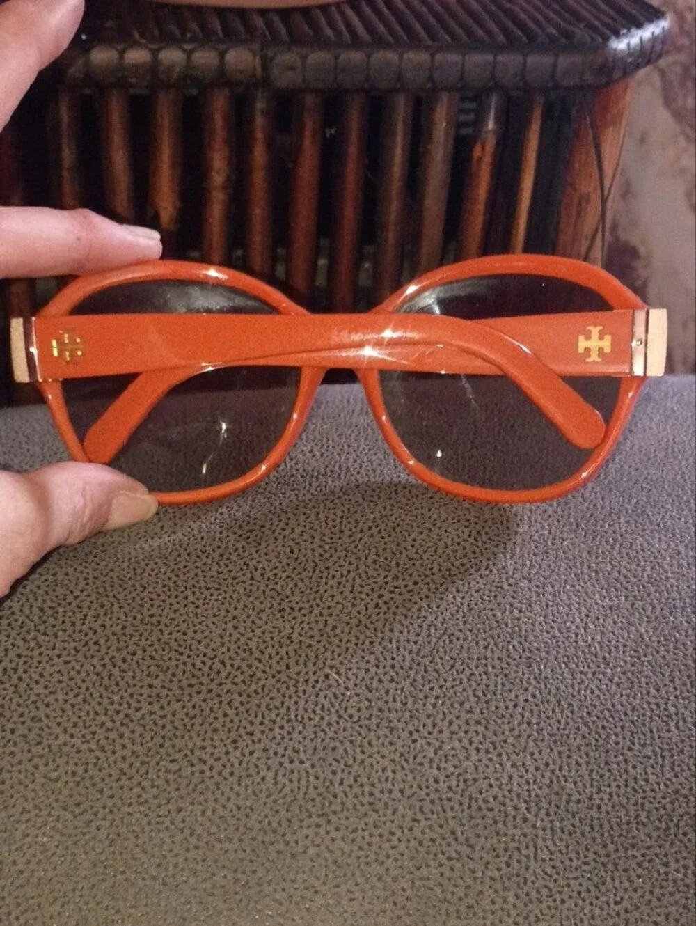 Tory Burch Orange Round Designer Sunglasses